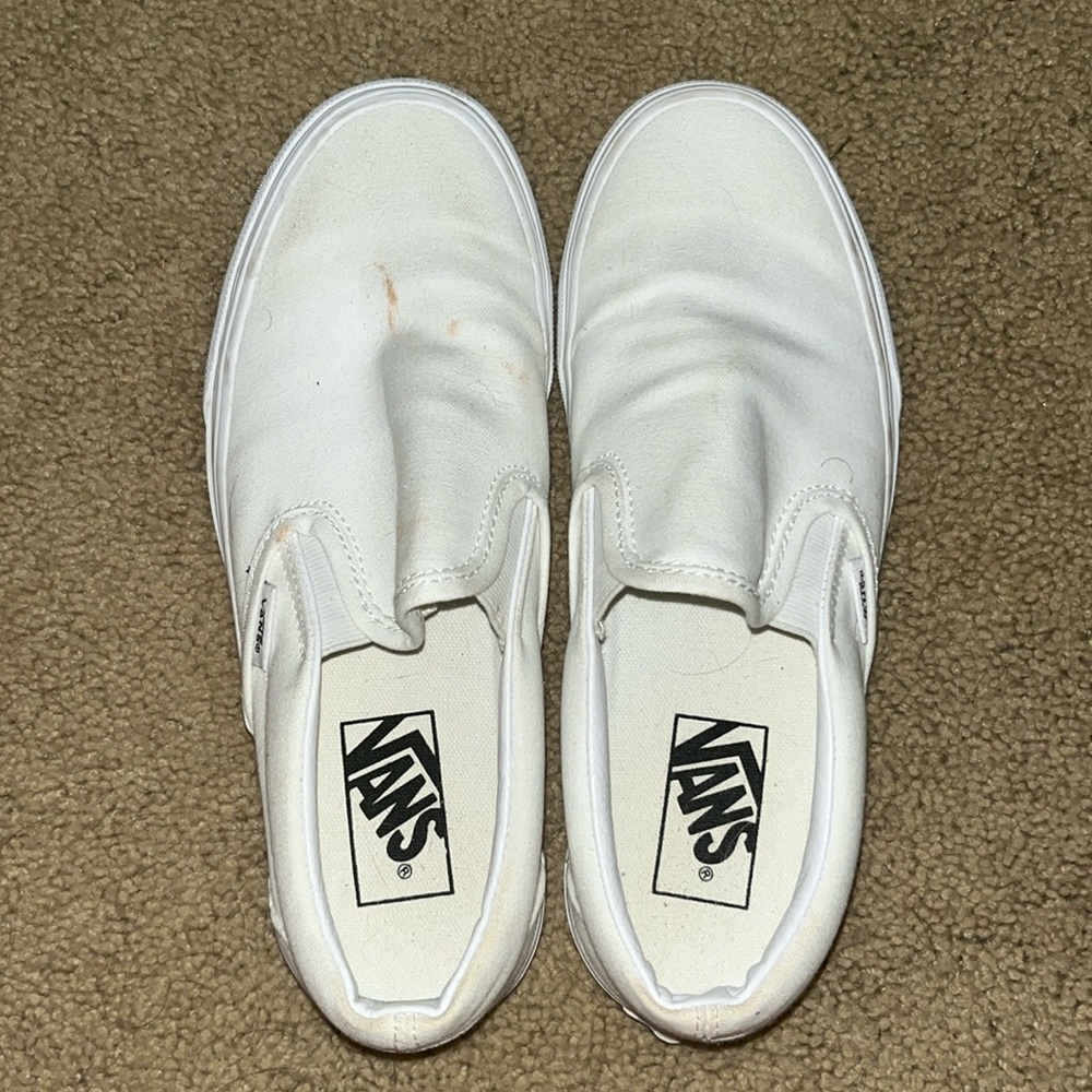 White slip on vans